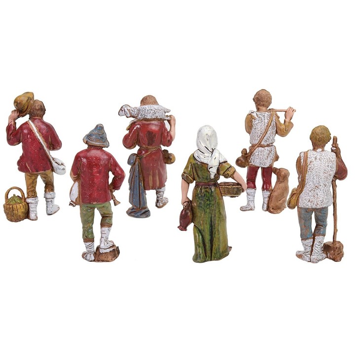 Set 6 statue per presepe 8 cm Landi Moranduzzo personaggi