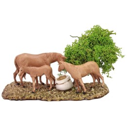 Group of horses series 8 cm Landi Moranduzzo