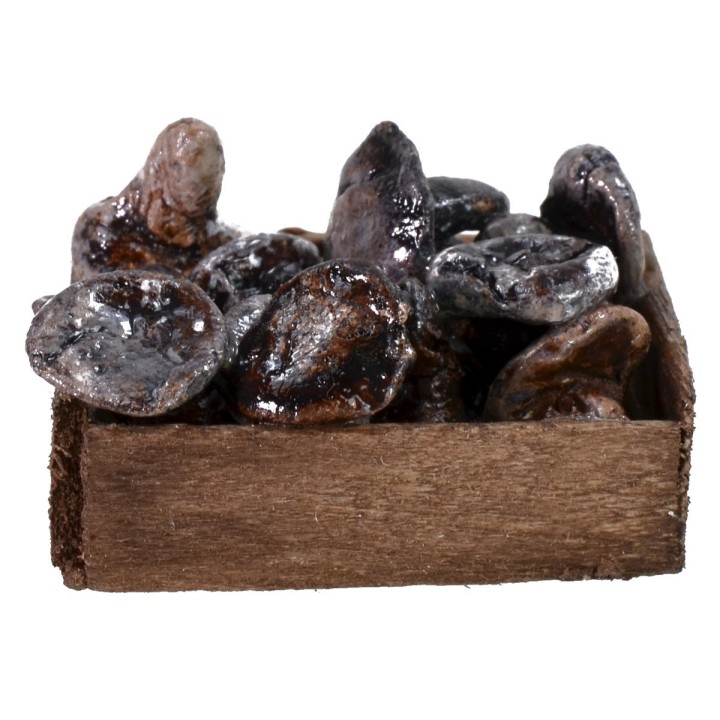 Cassetta in legno con funghi cm 3,2x2,6x1,5 h