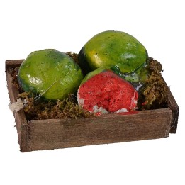 Wooden box with watermelons cm 4,3x3,3x2,5 h