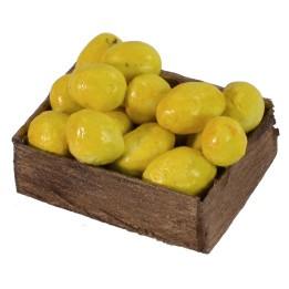 Caja de madera con limones de 3,2x2,6x1,8 cm h