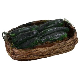 Cesta de madera con calabacines cm 4,3x3x1 h