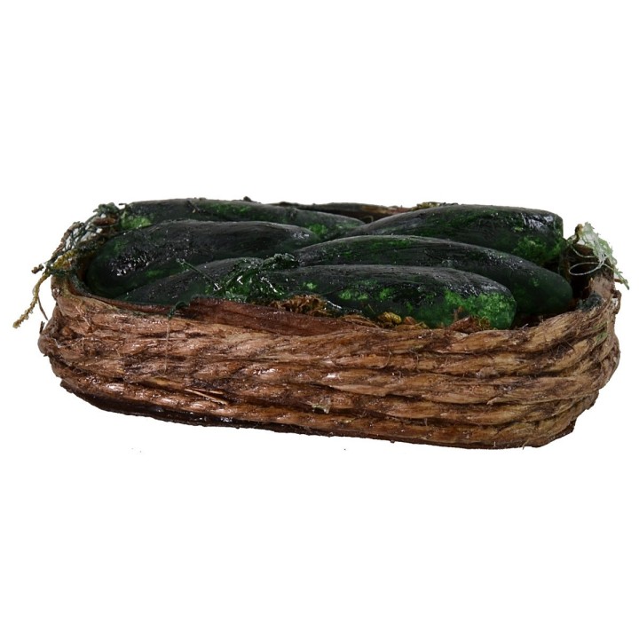 Cesto in legno con zucchine cm 4,3x3x1h