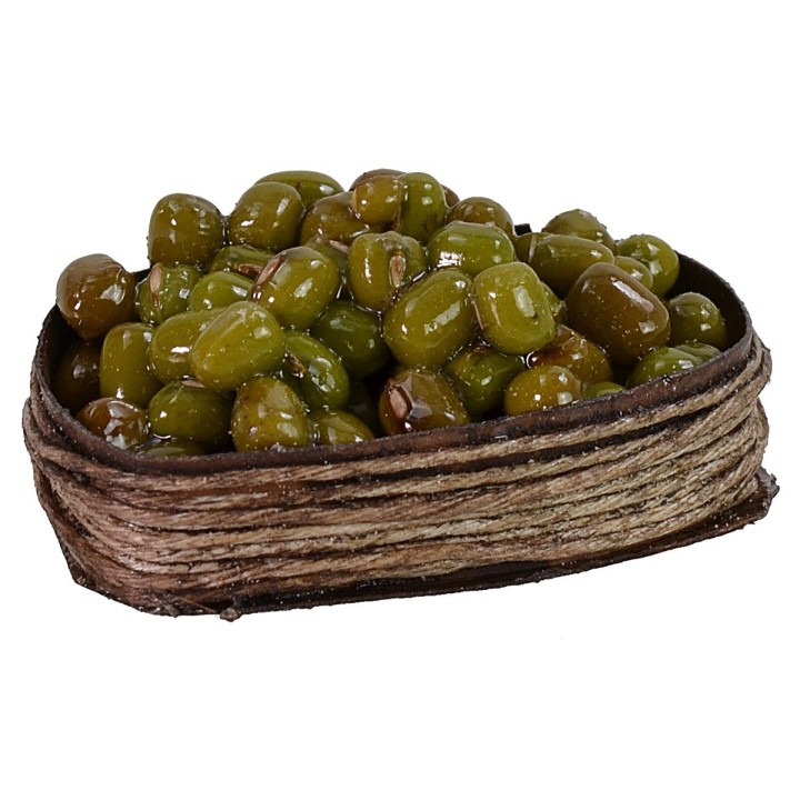 Cesto in legno con olive cm 4x3x1,6 h