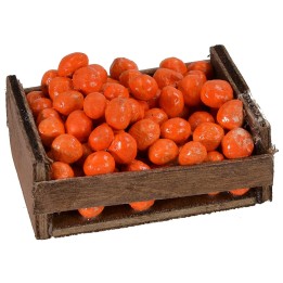 Wooden crate with oranges cm 6.3x4.5x3.6 h
