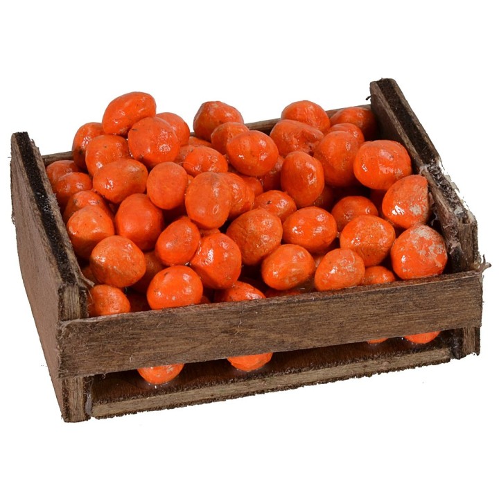 Caja de madera con naranjas cm 6,3x4,5x3,6 h