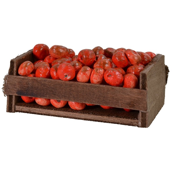 Cassetta in legno con mele cm 6,9x4,4x3,2 h