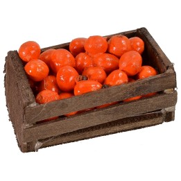 Caja de madera con naranjas cm 4,5x3x2,5 h
