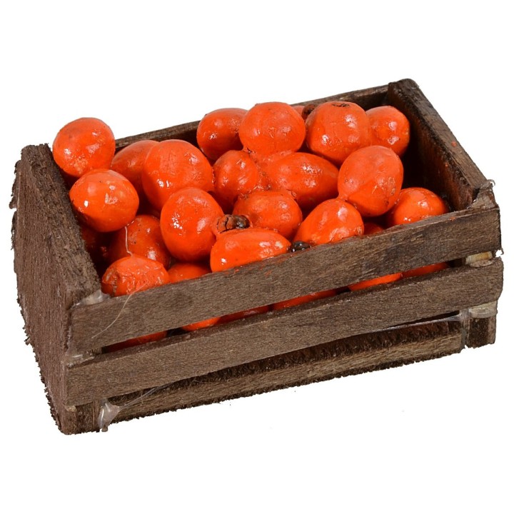 Wooden crate with oranges cm 4.5x3x2.5 h
