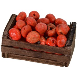 Wooden crate with apples cm 4.5x3x3 h