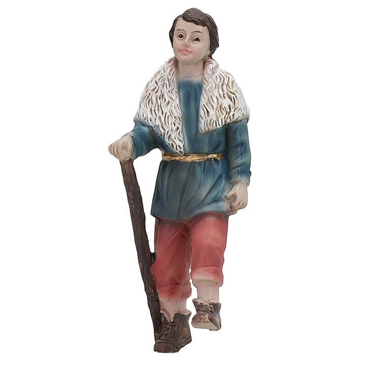 Shepherd climbing the steps 11 cm in resin