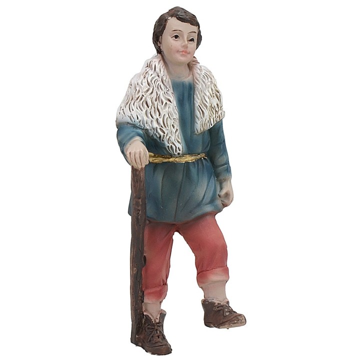 Shepherd climbing the steps 11 cm in resin