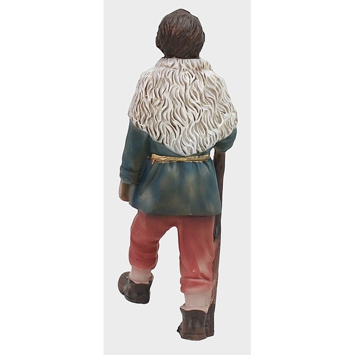 Shepherd climbing the steps 11 cm in resin