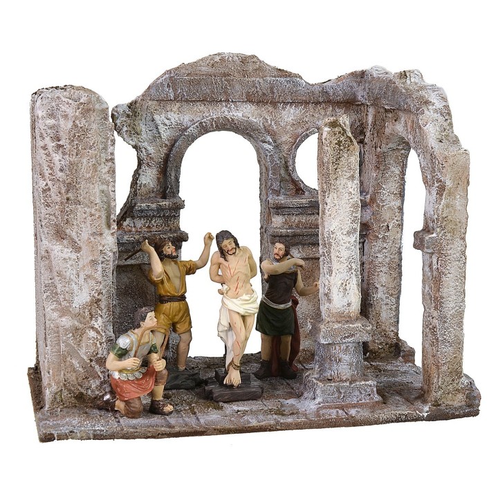 Ambientazione della flagellazione di Cristo 25x15x21 h