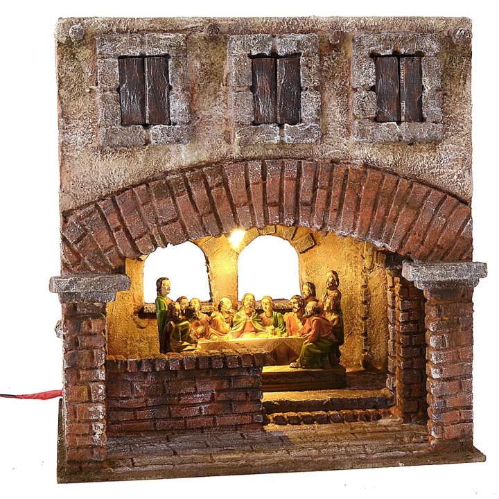 Illuminated setting for the last supper 29x29x32 h