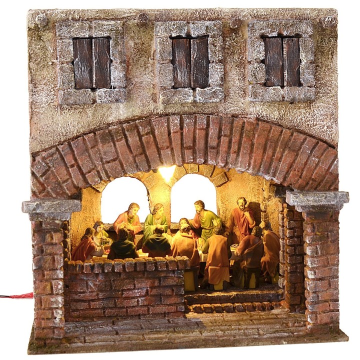 Illuminated setting for the last supper 29x29x32 h