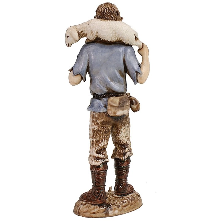 Shepherd with lamb on shoulders 12 cm Landi Moranduzzo