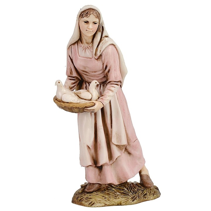 Donna con colombe 12 cm Landi Moranduzzo