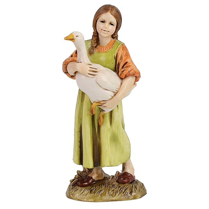 Bambina con oca serie 12 cm Landi Moranduzzo
