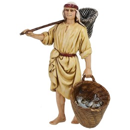 Fisherman with fish 13 cm Landi Moranduzzo