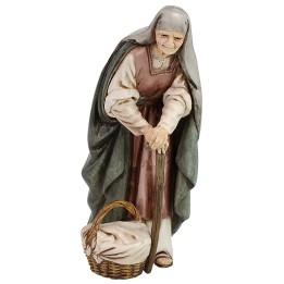 Vecchia con cesto 13 cm Landi Moranduzzo
