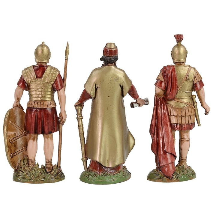 Conjunto de 2 soldados y Rey Herodes 12 cm Landi Moranduzzo