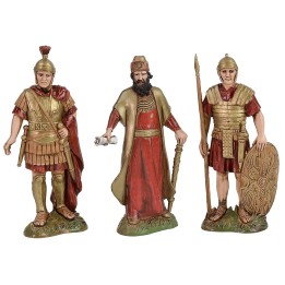 Conjunto de 2 soldados y Rey Herodes 12 cm Landi Moranduzzo