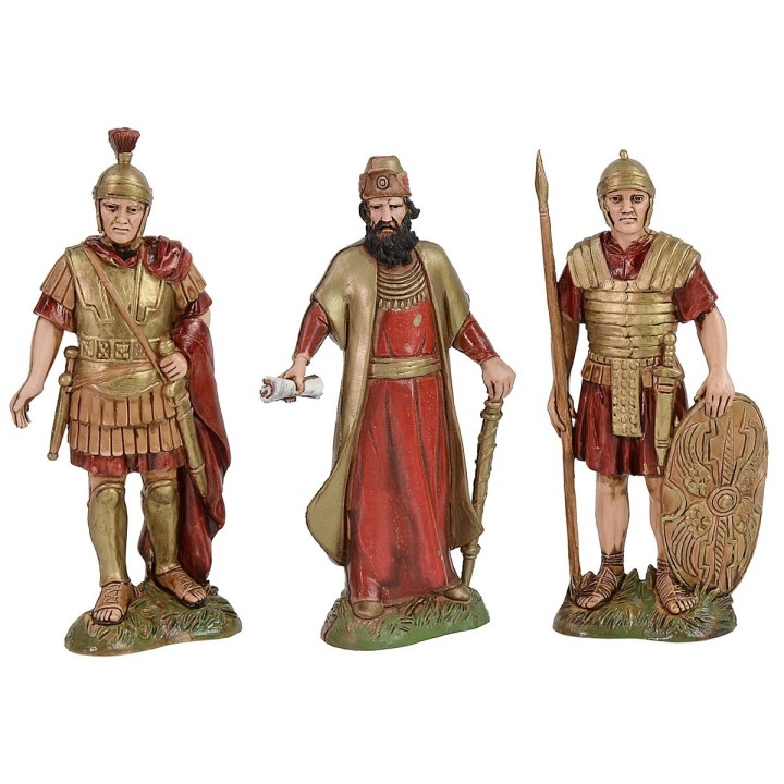 Set of 2 soldiers and King Herod 12 cm Landi Moranduzzo