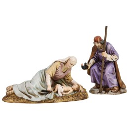 Natividad San José sentado y María acostada 13 cm Landi
