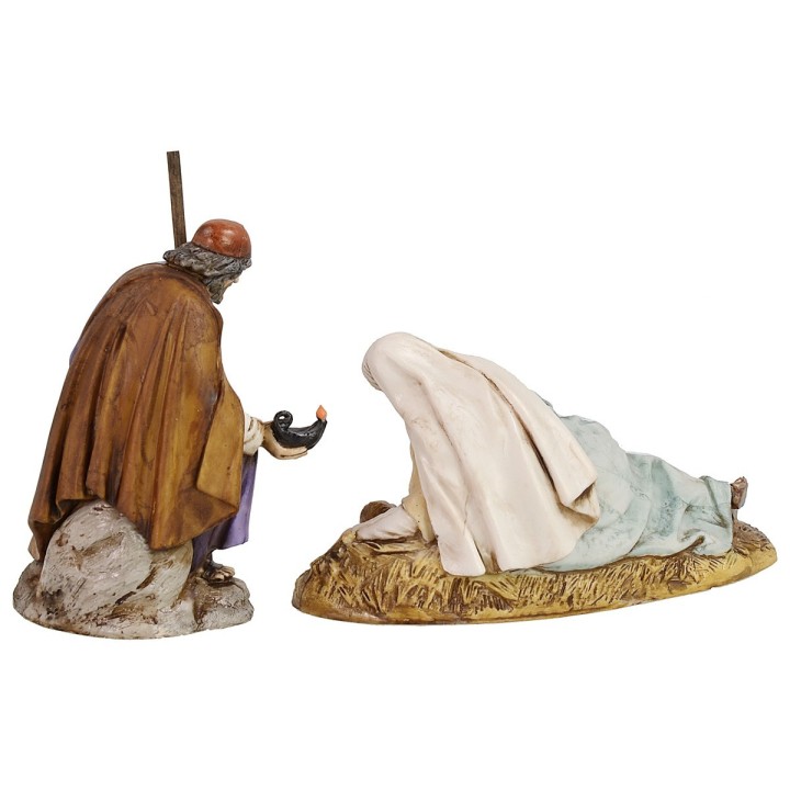 Natividad San José sentado y María acostada 13 cm Landi