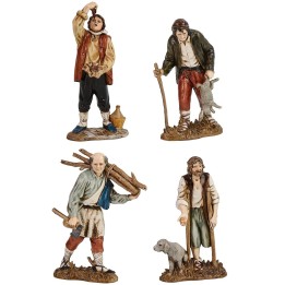 Set 4 personaggi Napoletani 12 cm Landi Moranduzzo