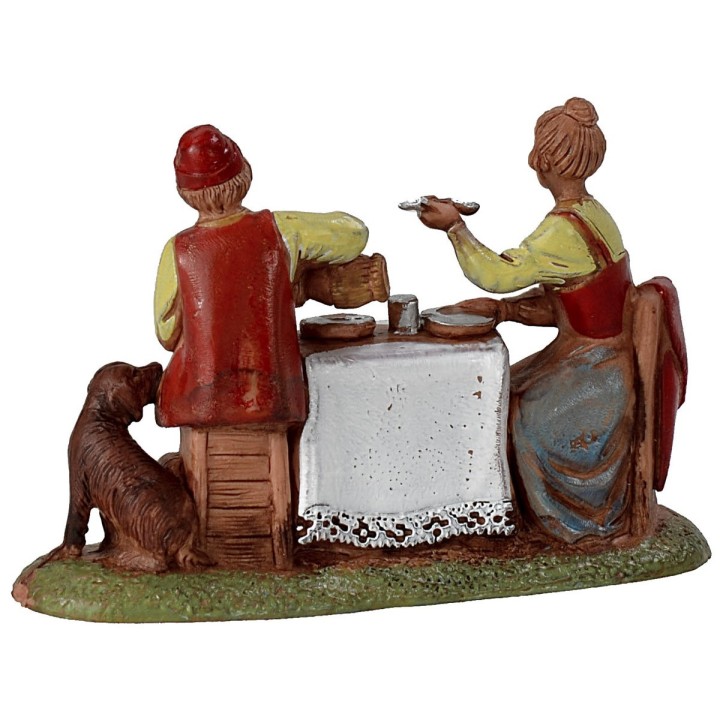 Scena famiglia a tavola serie 6 cm Landi Moranduzzo