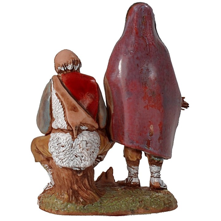 Dos pastores al fuego serie 6 cm Landi Moranduzzo