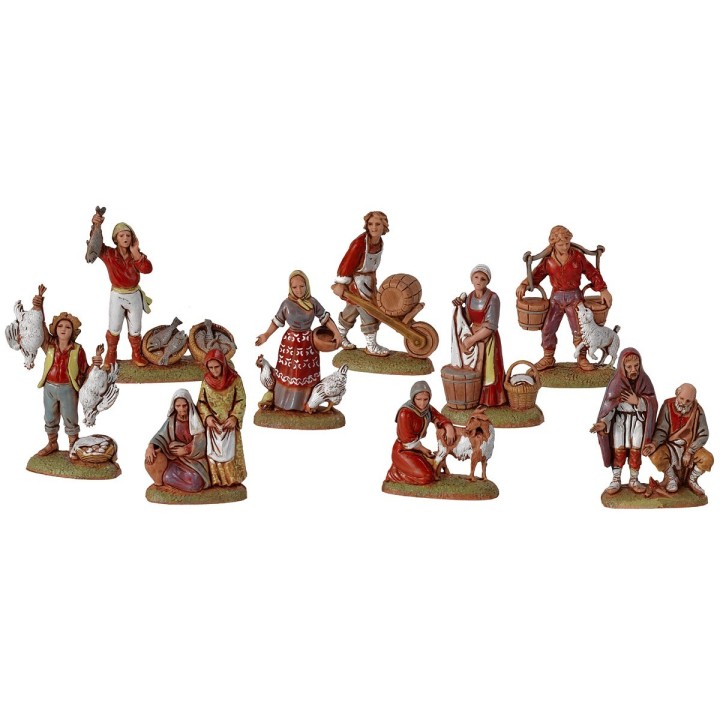 Set 9 statue Napoletane serie 6 cm Landi Moranduzzo