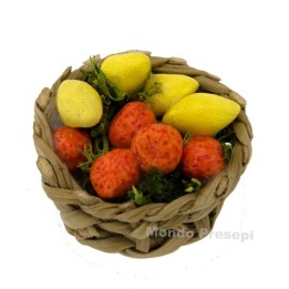 Cesto in vimini ø 2,5 cm limoni e arance