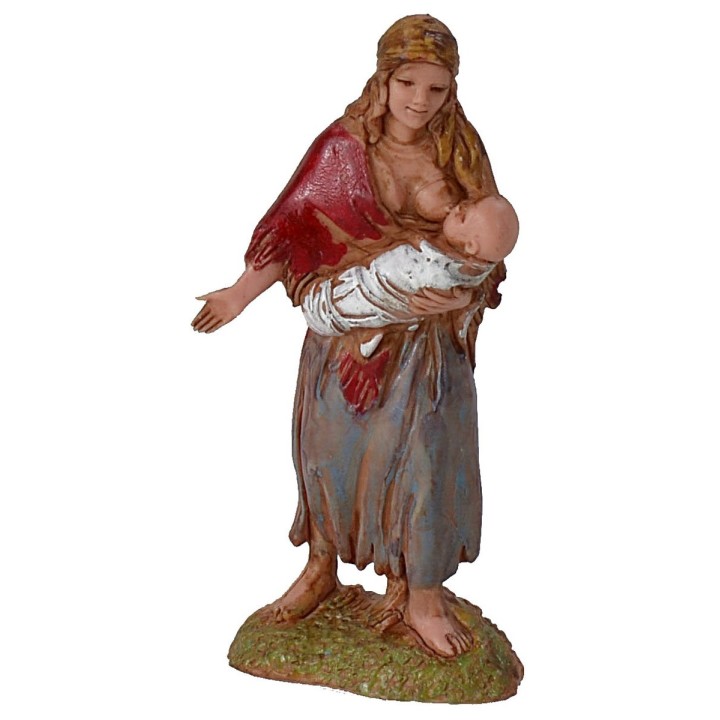 Madre con niño serie 6 cm Landi Moranduzzo