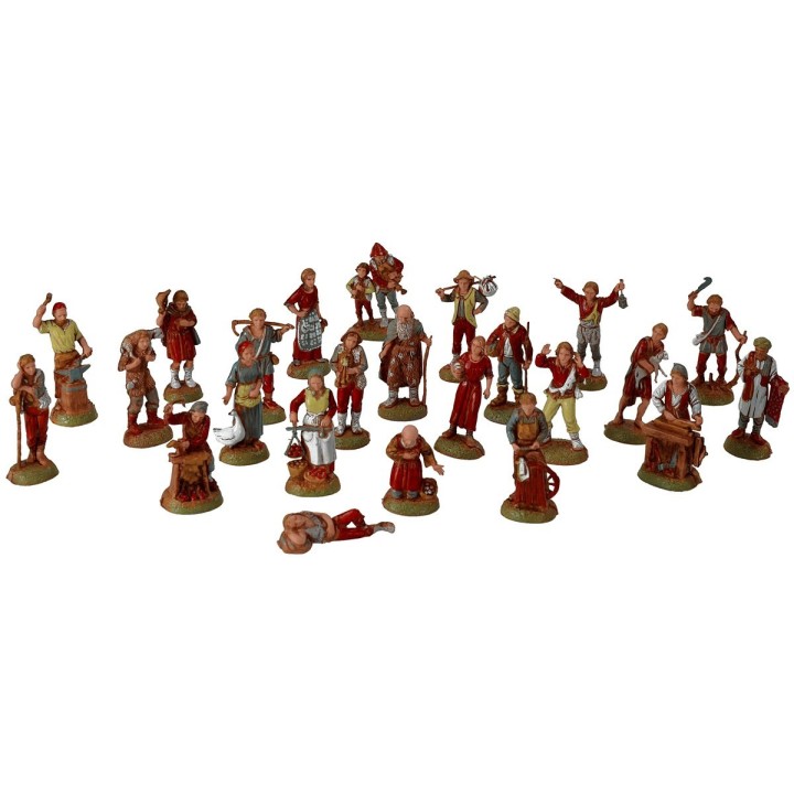 Set 24 statue Landi Moranduzzo serie 6 cm Statuine per presepe