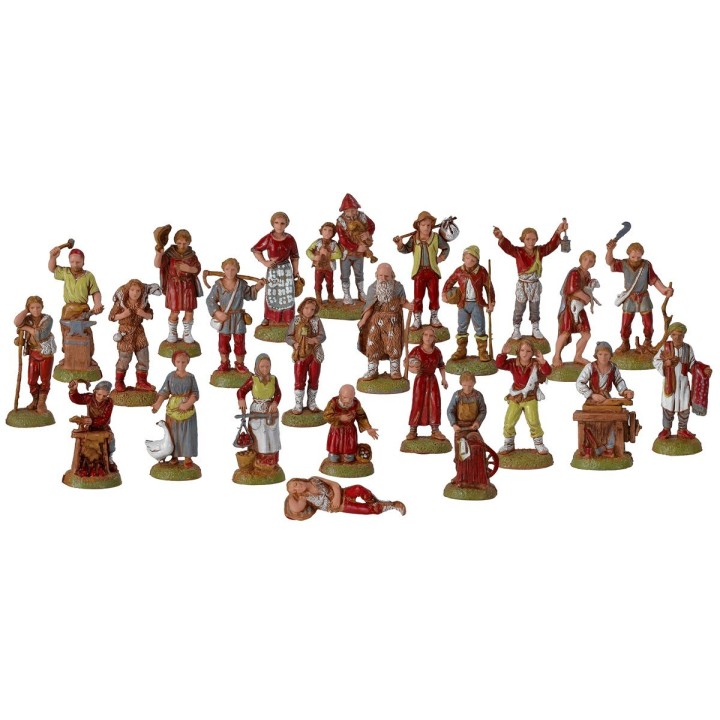 Set 24 statue Landi Moranduzzo serie 6 cm Statuine per presepe