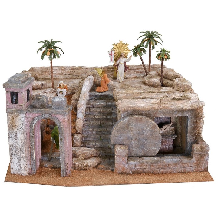 Pesebre de Pascua de 50x49x25 cm de altura completo con
