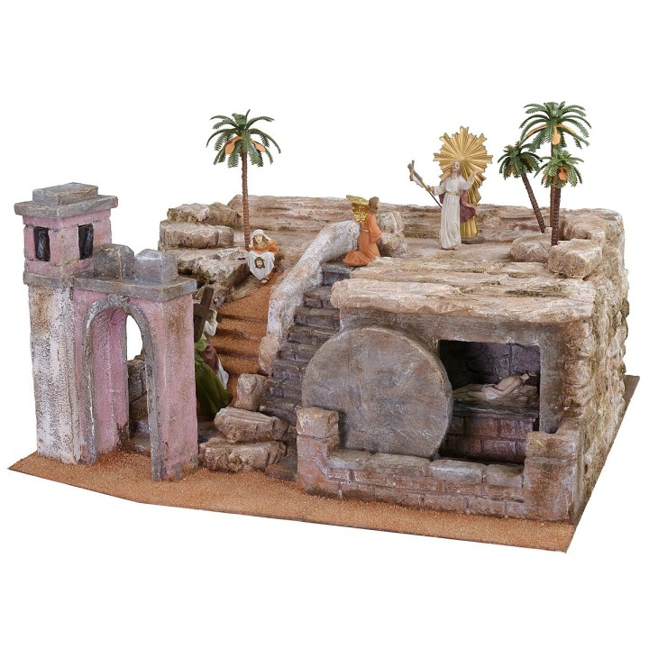 Presepe Pasquale cm 50x49x25 h completo di statue 9 cm