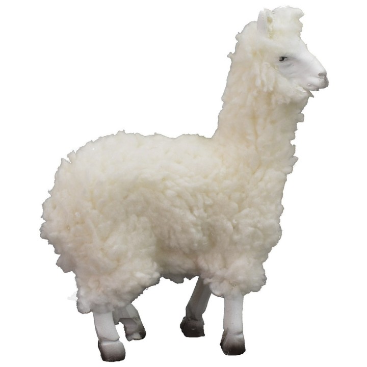 Coppia di alpaca con lana per statue cm 10-12 h