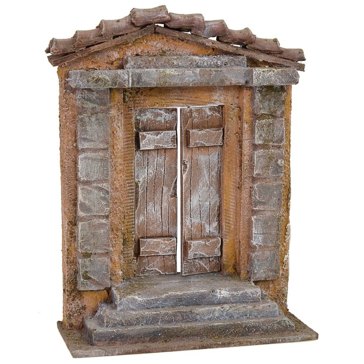 Façade with door 15x6.5x20 cm h for 8-10 cm statues
