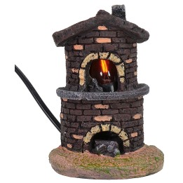 Horno semicircular con fuego funcionando de 8,5x7x12,5 cm h