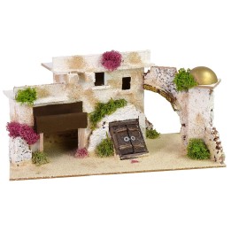 Pueblo árabe con semi-arco de 28x15x15 cm h