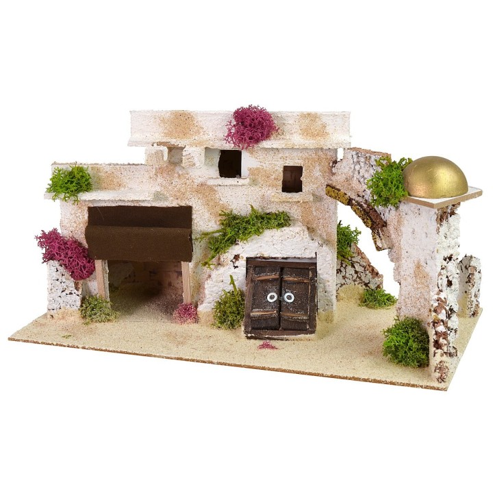 Pueblo árabe con semi-arco de 28x15x15 cm h