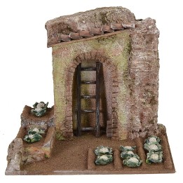 Campo con coliflores cm 24x17,5x21 h