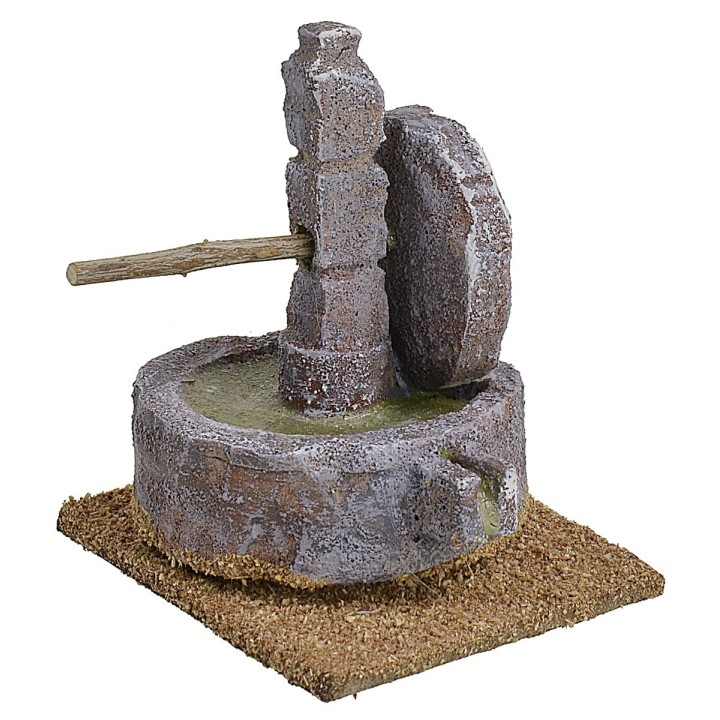 Molino de piedra para belén de 8x6x8 cm h