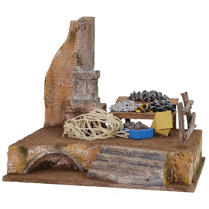 Setting of the fishmonger cm 19,5x14,5x19 h