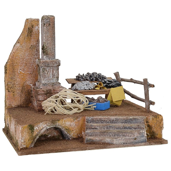 Setting of the fishmonger cm 19,5x14,5x19 h