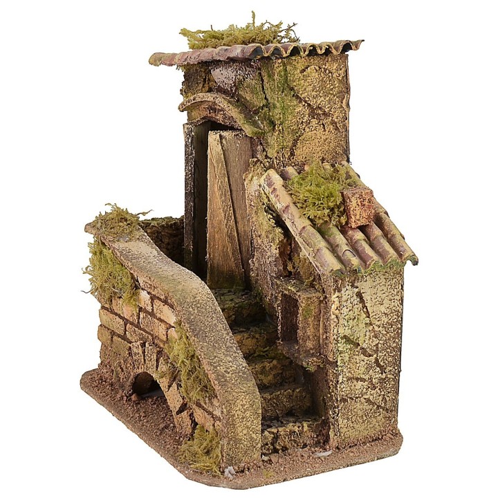 Casa con scalinata e rimessa cm 16,5x10,5x17,5 h